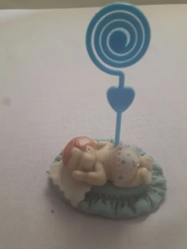 Porta recado ou porta foto decoração Bebê deitado (menino)- usado