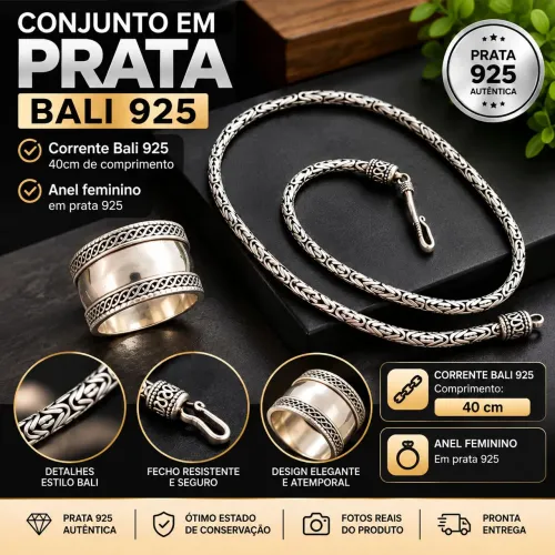 Vendo correnta de prata bali 925