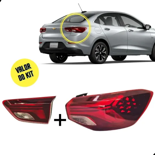 Kit Completo e Original GM Onix Plus Sedan Lanternas traseiras LD S/Led