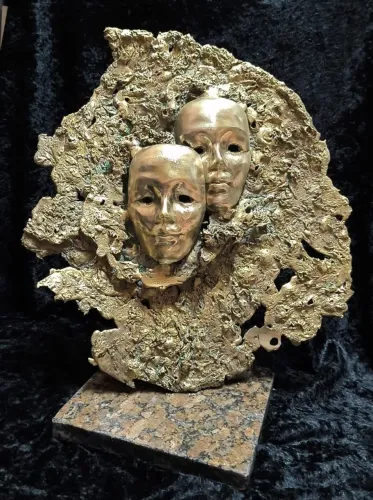 Escultura em Bronze "Máscaras" de Tonny - 44cm