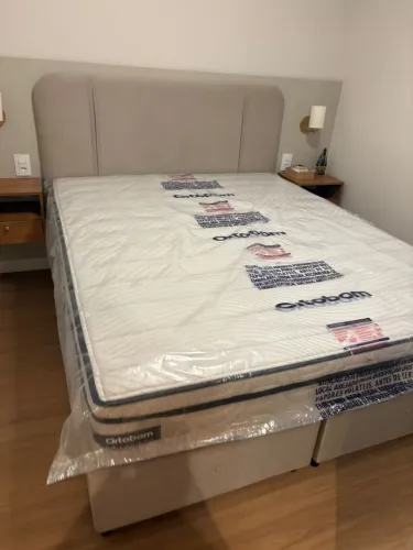 Cama baú casal  e colchão molas Bonnel  