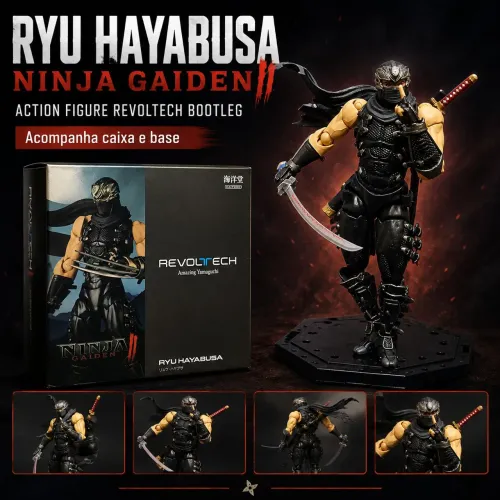 RYU HAYABUSA REVOLTECH NOVO BOOTLEG ACTION FIGURE - Ninja Gaiden 2 / II