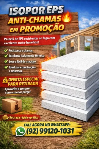 ISOPOR EPS ANTI-CHAMAS PARA FORRO E PAREDE 