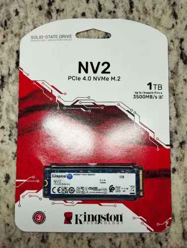 SSD Kingston NV2 1TB NVMe M.2 - PCle 4.0 (Novo/Lacrado) Leitura até 3500MB/s