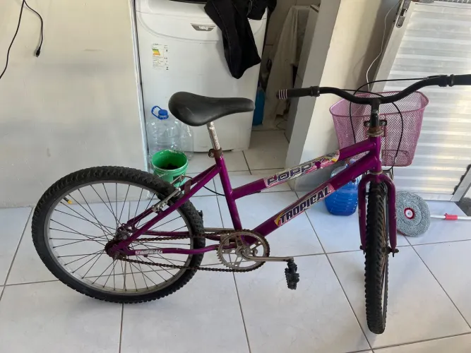 Bicicleta roxa tropical