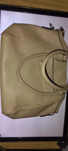 Bolsa de couro bege