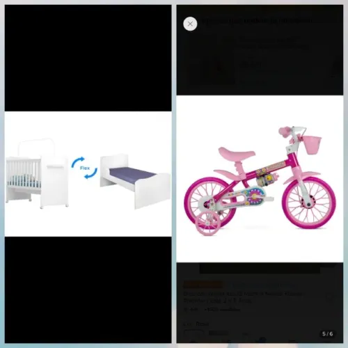Vendo um Berço americano que vira cama e uma bicicleta.
