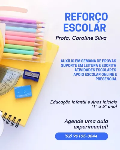 AULAS DE REFORÇO ESCOLAR 