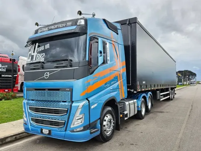 Volvo FH 460 6x2 Globetrotter Ano 24 Teto Alto Baixo km + Sider Nostra  0km 30 plt 15.40mt