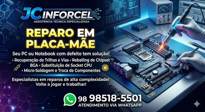 REPARO EM PLACA MÃE PC E NOTEBOOK