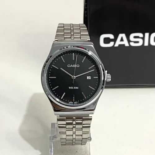 Relógio analógico prata Casio vintage + caixa 