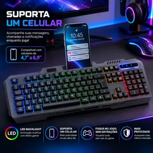 Teclado Gamer Led Semimecanico