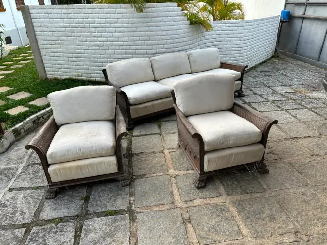 Jogo de sofa D. José em Jacarandá maciço