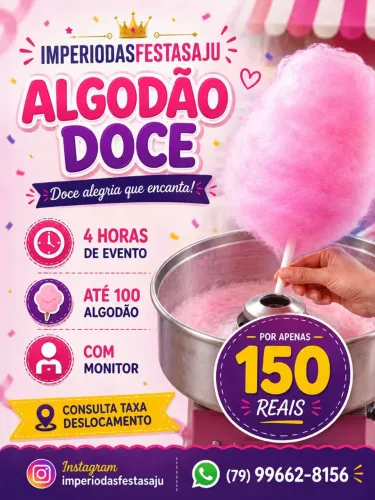 Alugamos algodão doce