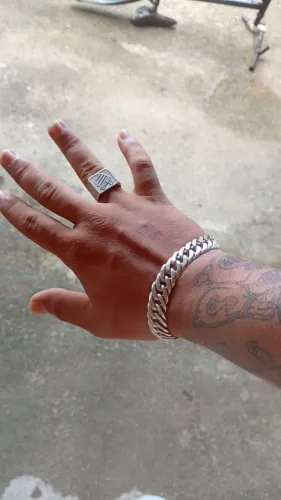 Pulseira Elo dublo, 32.98 gramas + 1 dedeira do CSA 
