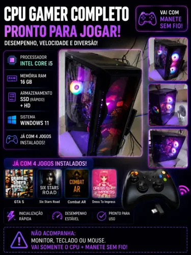 CPU gamer Win 11 i5 16 GB