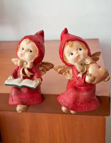 par de anjinhos de natal bibelôs