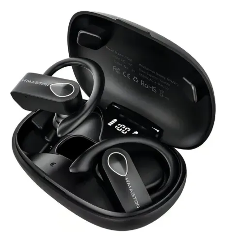 Fone Sem Fio Bluetooth Esportivo 5.3wireless Com Led Rs52 Preto