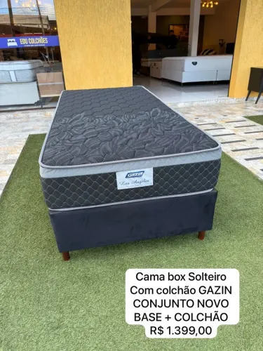 Cama Box Solteiro com Colchão Gazin NOVO com ENTREGA