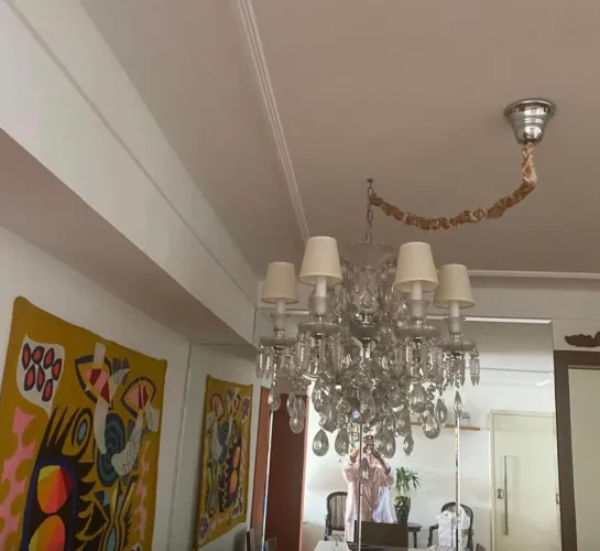 LUSTRE CRISTAL 6 LÂMPADAS 