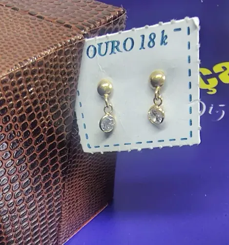 Brincos Infantil Segundo Furo Ouro 18 Kilates 3mm                                         