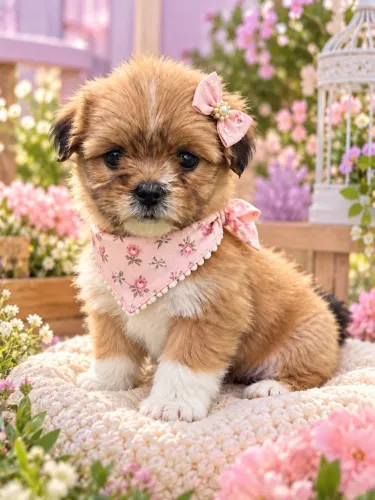 Uma linda filhote de Lhasa apso fêmea! 