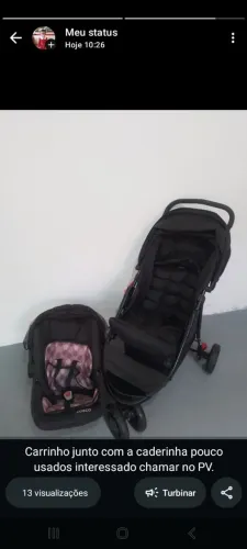 Vendo carinho de criança junto com bebê conforto está em ótimo estado