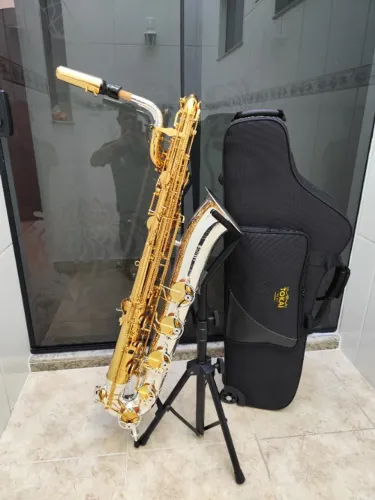Sax Baritono Tokai TSB-300GP Mib - Dourado c/ Prata - NOVO ( DE MOSTRUÁRIO) R$22.490,00