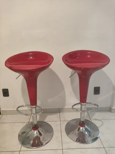 2 Banqueta Giratória Alta Tulipa Assento Abs
