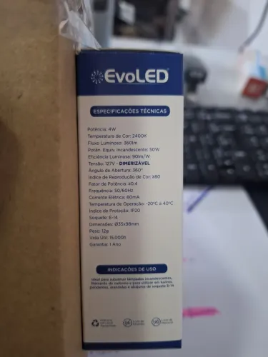 11 UND Lampada vela dimerizavel evoled 2400k