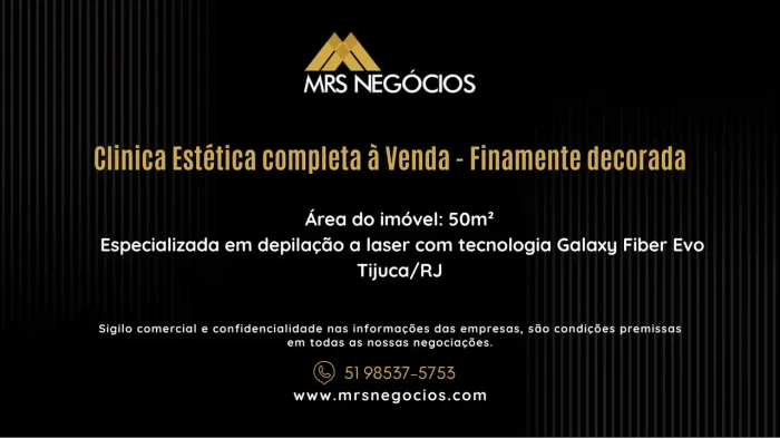 Clinica Estética completa à Venda - Finamente decorada - 50m², Tijuca/RJ