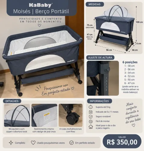 Berço portátil - Moisés - completo!