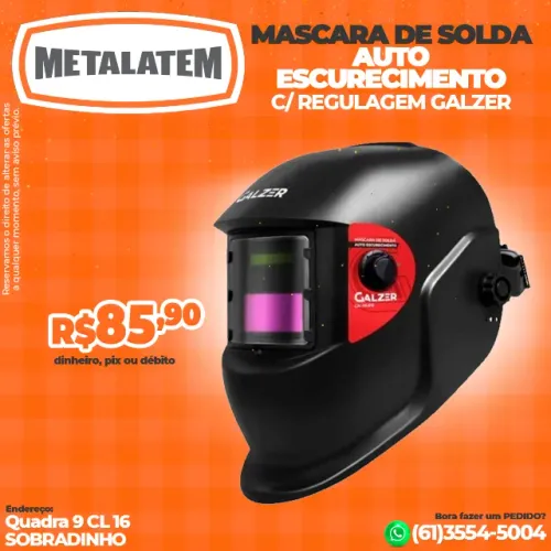 Máscara De Solda com Auto escurecimento com Regulagem Galzer