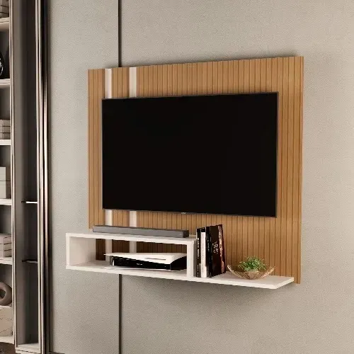 Painel até 43? Damasco Off White/Ripado tt2