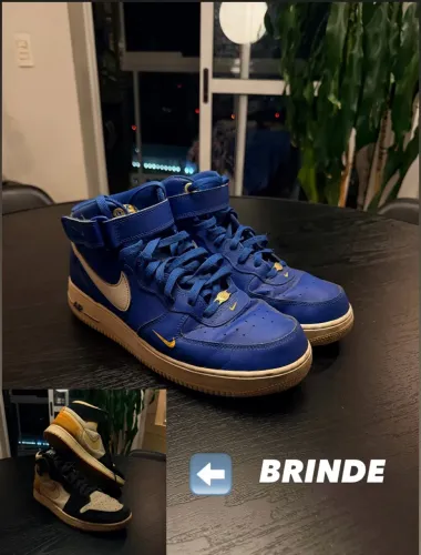 AIR FORCE MID AZUL + JORDAN DE BRINDE
