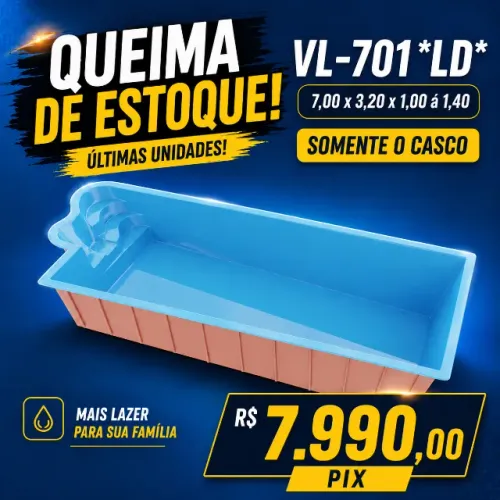 Piscina Ld 7,00 x 3,20 x 1,00 á 1,40