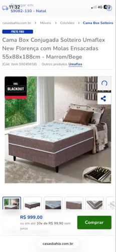 Cama box de solteiro