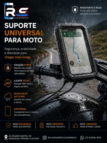 SUPORTE IMPERMEÁVEL P/ MOTO E BIKE