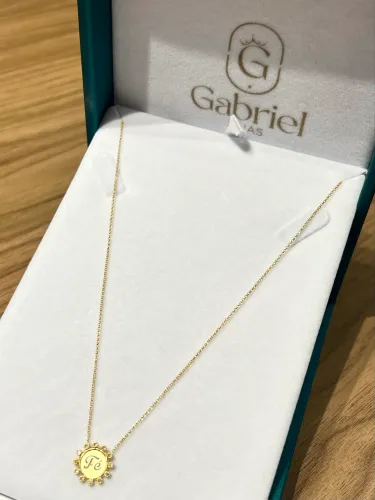 Cordão de ouro feminino pingente Fé ( LOJA FÍSICA )