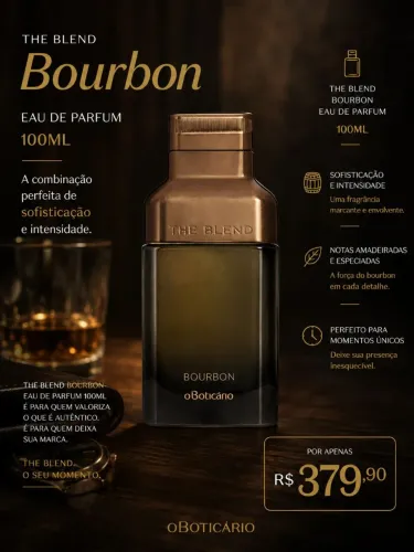 Perfume The Blend Bourbon eua de Parfum 100ml, O Boticário.
