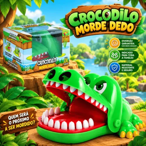 Brinquedo Jacaré Morde Dedo Crocodilo Dentista Infantil 