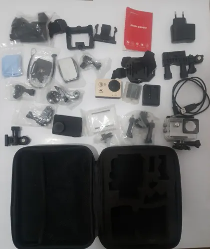 Action Camara 1080 Dourada Wifi + Kit Completo + Bolsa está funcionando perfeitamente.