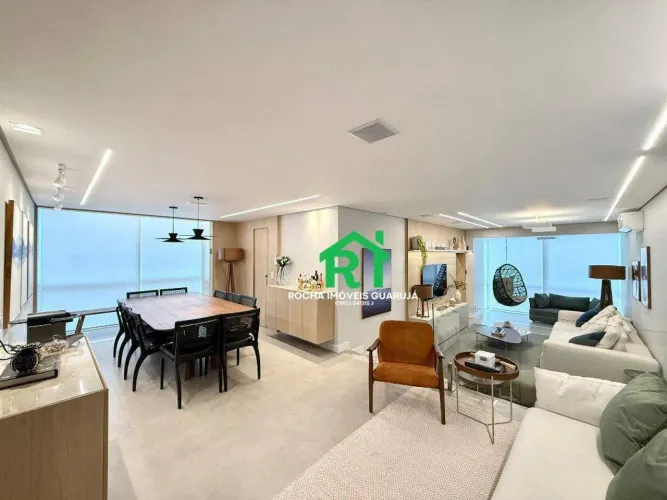 Apartamento à beira mar com 4 quartos (2 suítes),1 vaga à venda em Pitangueiras, Guarujá