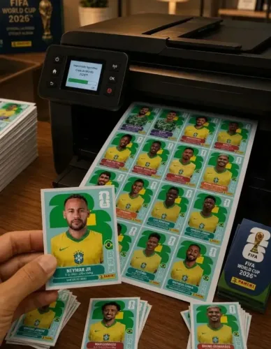 Arquivo PDF digital figurinhas da copa do mundo 2026 para imprimir