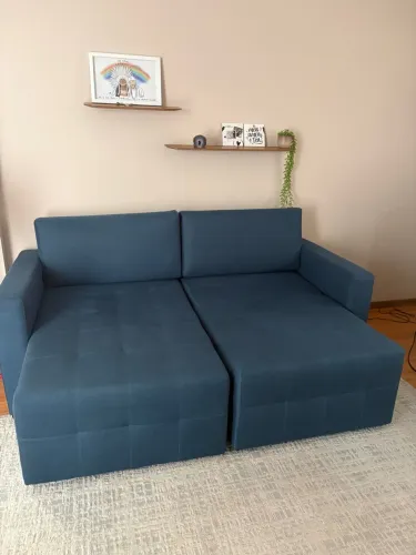 Sofá 2,10m Azul  - Confortável, Moderno e Espaçoso