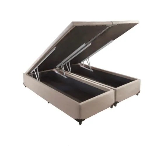 Base Bau Casal Dupla 2x69x188x40 Corino Bege