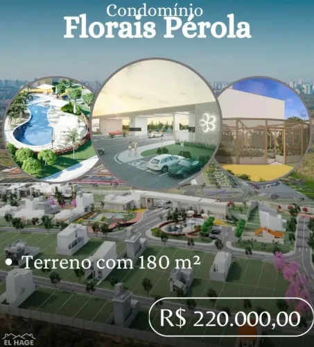 Terreno condomínio florais pérola 180mts