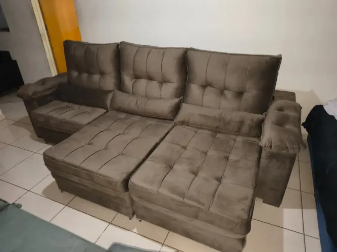 Direto da Fábrica Sofá Retrátil e Reclinável Gigante Novo