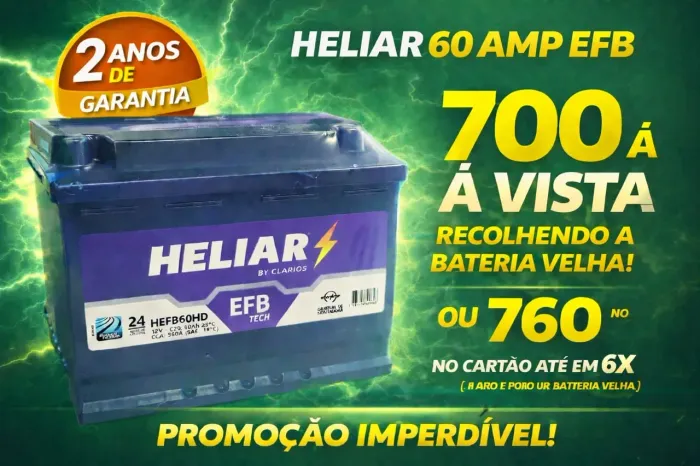 Bateria Heliar 60Amp EFB STARTSTOP $699,99