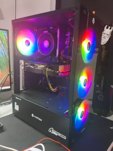 PC Gamer Ryzen 5 4500 + RX 580 8GB + 16gb ram +SSD 480GB ? Gabinete com 4 Fans RGB